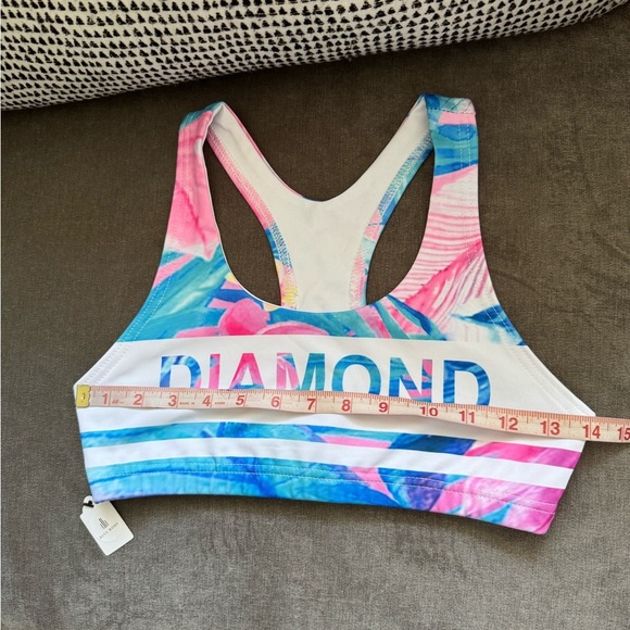 Pink White Blue Tropical Fitness Outfit set Bra and Leggings Size Medium New NWT - Picture 15 of 15